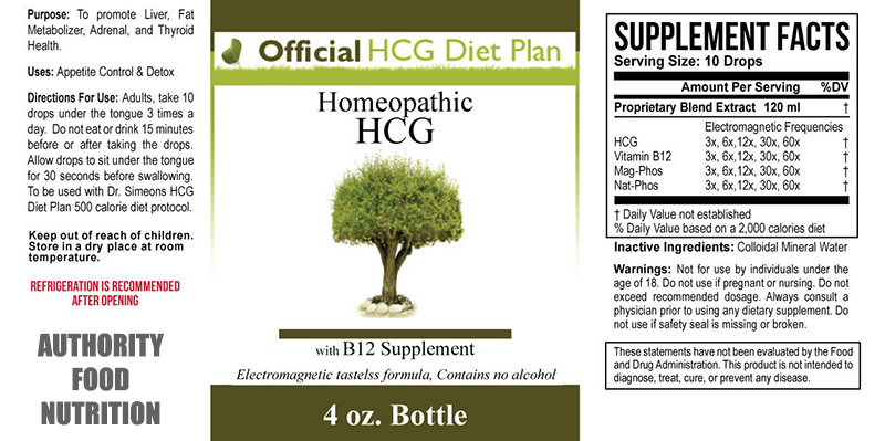 Ingredients of Official HCG Diet Plan